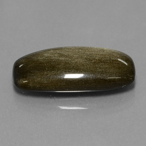 11.95캐럿 천연 골드 광택 옵시디언, 쿠션 컷, 23.8×11.8 mm, 불투명체