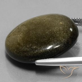 26.81캐럿 천연 브라운 블랙 옵시디언, 라운드 컷, 23.86 mm, 불투명체