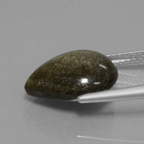 4.64캐럿 천연 골드 광택 옵시디언, 배 모양, 14×11.7 mm, 불투명체