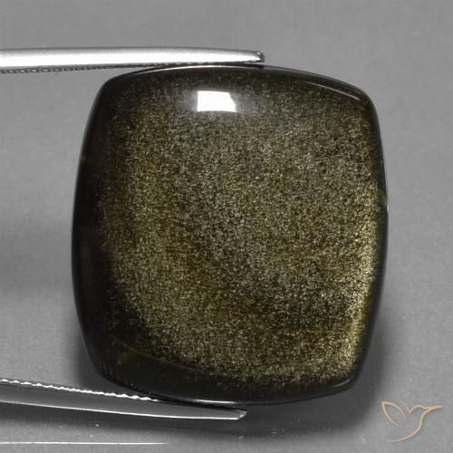37.25ct 자연스러운 흑갈색 흑요석, 방석, 불투명체