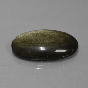 20.82캐럿 천연 골드 광택 옵시디언, 타원형 컷, 28.3×17.3 mm, 불투명체
