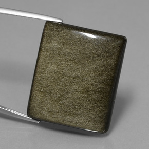 39.20캐럿 천연 블랙 골드 광택 흑요석, 바게트, 불투명체