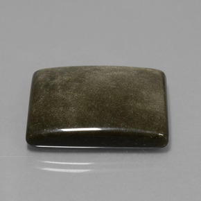 38.59캐럿 천연 블랙 골드 광택 옵시디언, 바게트, 28.3×23.9 mm, 불투명체