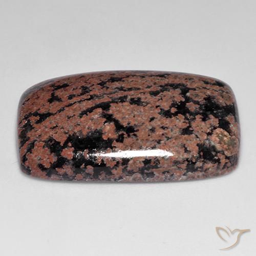 25.37캐럿 천연 멀티컬러 옵시디언, 쿠션 컷, 29.1×18.8 mm, 불투명체