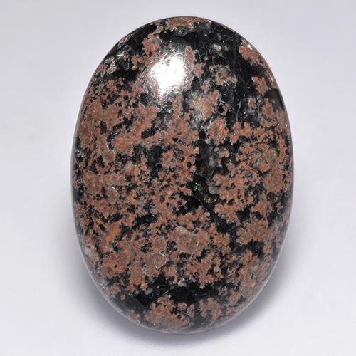 26.35캐럿 천연 멀티컬러 옵시디언, 타원형 컷, 30.1×21.5 mm, 불투명체