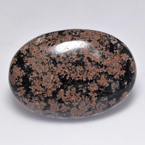 26.35캐럿 천연 멀티컬러 옵시디언, 타원형 컷, 30.1×21.5 mm, 불투명체