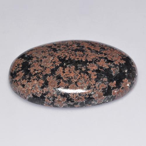 26.35캐럿 천연 멀티컬러 옵시디언, 타원형 컷, 30.1×21.5 mm, 불투명체