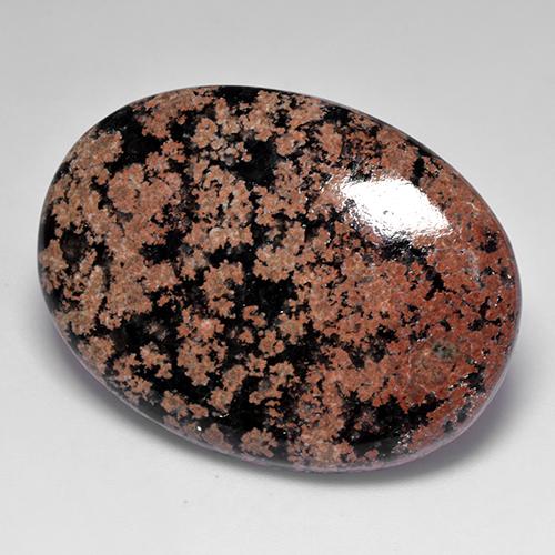 44.88캐럿 천연 멀티컬러 옵시디언, 타원형 컷, 37.7×27.7 mm, 불투명체