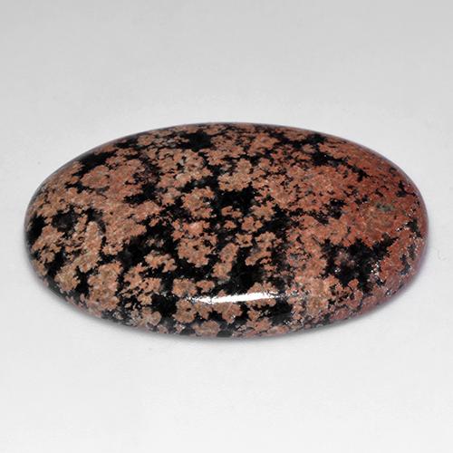 44.88캐럿 천연 멀티컬러 옵시디언, 타원형 컷, 37.7×27.7 mm, 불투명체