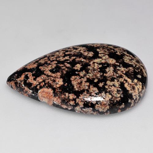 18.21캐럿 천연 다색 흑요석, 배 모양, 불투명체