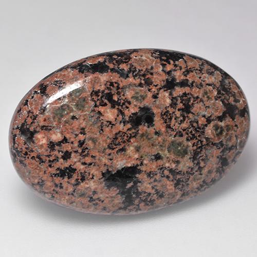 25.01캐럿 천연 멀티컬러 옵시디언, 타원형 컷, 29×19.9 mm, 불투명체