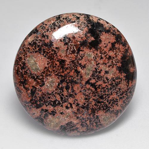 25.39캐럿 천연 멀티컬러 옵시디언, 라운드 컷, 26.50 mm, 불투명체