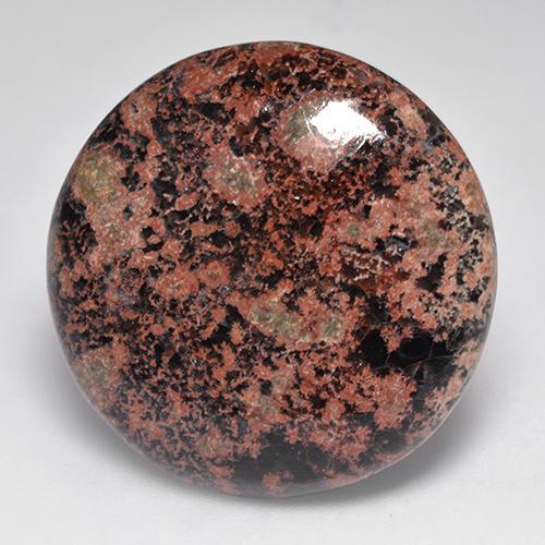 25.39캐럿 천연 멀티컬러 옵시디언, 라운드 컷, 26.50 mm, 불투명체