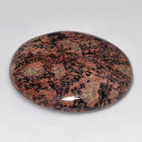 25.39캐럿 천연 멀티컬러 옵시디언, 라운드 컷, 26.50 mm, 불투명체