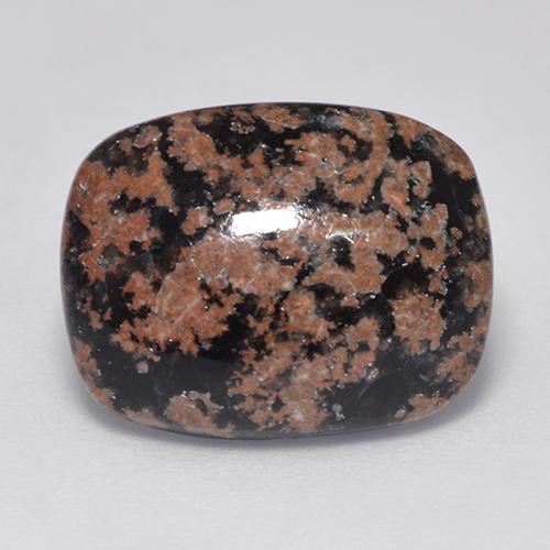 6.39캐럿 천연 멀티컬러 옵시디언, 쿠션 컷, 15.8×12.3 mm, 불투명체