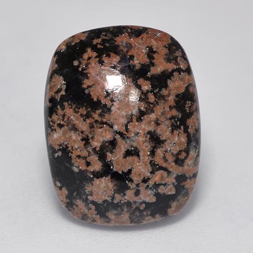 6.39캐럿 천연 멀티컬러 옵시디언, 쿠션 컷, 15.8×12.3 mm, 불투명체