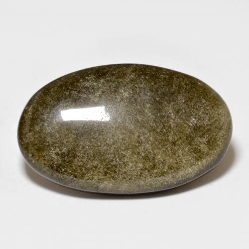 10.35캐럿 천연 라이트 블랙 브라운 옵시디언, 타원형 컷, 22.8×14.1 mm, 불투명체