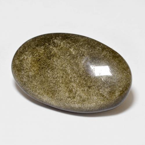 10.35캐럿 천연 라이트 블랙 브라운 옵시디언, 타원형 컷, 22.8×14.1 mm, 불투명체