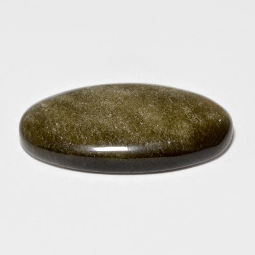 10.35캐럿 천연 라이트 블랙 브라운 옵시디언, 타원형 컷, 22.8×14.1 mm, 불투명체