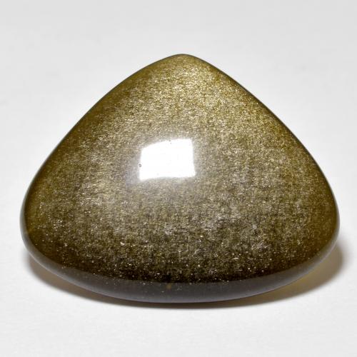 11.78캐럿 천연 골드 광택이 있는 블랙 옵시디언, 트릴리언, 24.1×19.3 mm, 불투명체