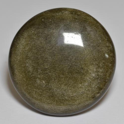 40.64캐럿 천연 골드 광택이 있는 블랙 흑요석, 라운드 컷, 불투명체