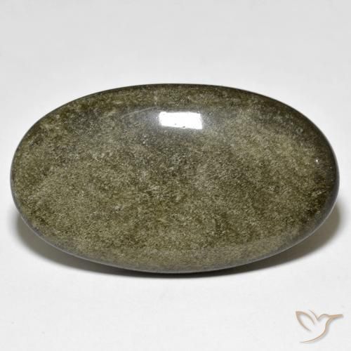 31.40ct 자연스러운 골드 광택이 있는 블랙 흑요석, 타원형, 불투명체