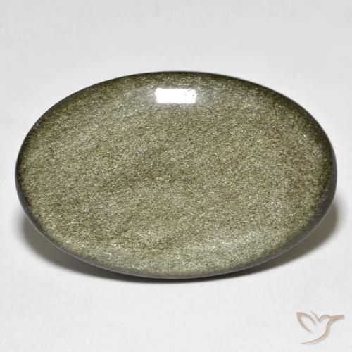 23.93ct 자연스러운 골드 광택이 있는 블랙 흑요석, 타원형, 불투명체