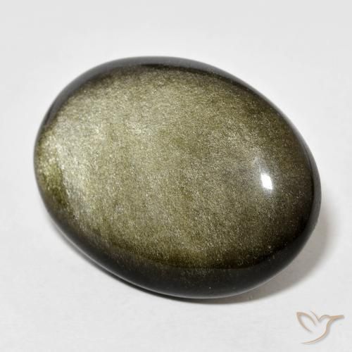 28.60캐럿 천연 골드 광택이 있는 블랙 옵시디언, 타원형 컷, 29.3×21.2 mm, 불투명체