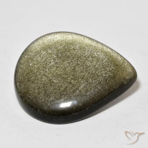 17.41캐럿 천연 블랙 브라운 흑요석, 배 모양, 불투명체