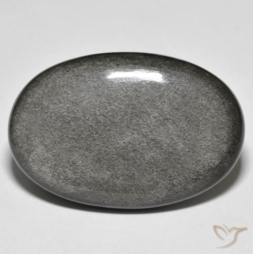 31.50ct 자연스러운 밝은 회색 흑요석, 타원형, 불투명체