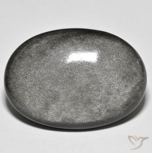 30.48ct 자연스러운 밝은 회색 흑요석, 타원형, 불투명체