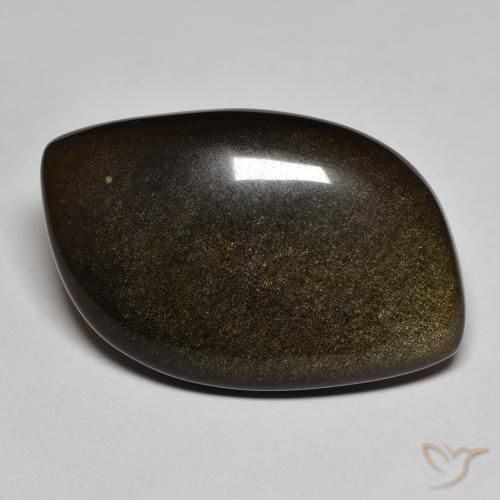 17.74ct 자연스러운 골드 광택이 있는 블랙 흑요석, 팬시한, 불투명체