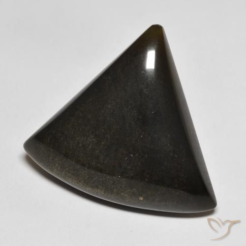 17.64캐럿 천연 골드 광택이 있는 블랙 흑요석, 일조, 불투명체