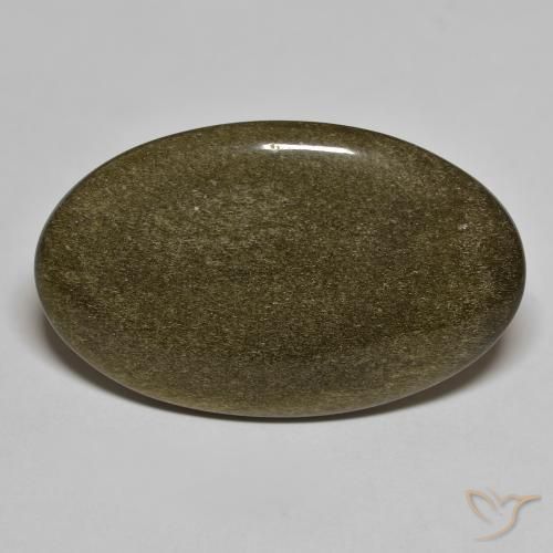 20.97ct 자연스러운 골드 광택이 있는 블랙 흑요석, 타원형, 불투명체