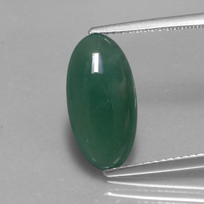 3.66캐럿 천연 그린 옴파사이트 제이드, 타원형 컷, 15.4×7.9 mm, 투명한