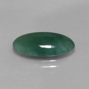3.66캐럿 천연 그린 옴파사이트 제이드, 타원형 컷, 15.4×7.9 mm, 투명한