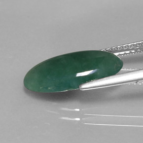3.66캐럿 천연 그린 옴파사이트 제이드, 타원형 컷, 15.4×7.9 mm, 투명한