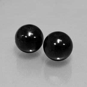 캐럿 천연 검정색 오닉스 보석, 구형 / 볼, 10.42 mm, 불투명체