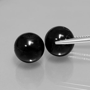 캐럿 천연 검정색 오닉스 보석, 구형 / 볼, 10.42 mm, 불투명체