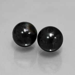 캐럿 천연 검정색 오닉스 보석, 구형 / 볼, 10.33 mm, 불투명체