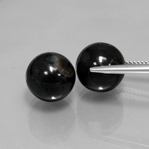 캐럿 천연 검정색 오닉스 보석, 구형 / 볼, 10.33 mm, 불투명체