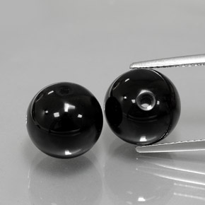 캐럿 천연 검정색 오닉스 보석, 구형 / 볼, 10.32 mm, 불투명체