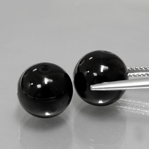 캐럿 천연 검정색 오닉스 보석, 구형 / 볼, 10.32 mm, 불투명체
