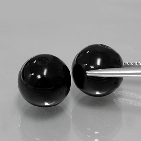 캐럿 천연 검정색 오닉스 보석, 구형 / 볼, 10.34 mm, 불투명체