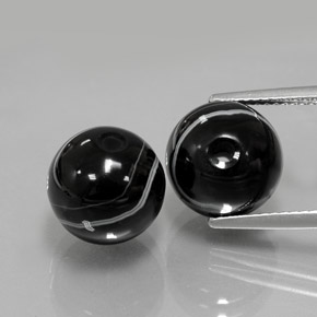 캐럿 천연 검정색 오닉스 보석, 구형 / 볼, 10.20 mm, 불투명체