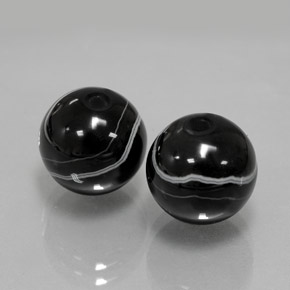 캐럿 천연 검정색 오닉스 보석, 구형 / 볼, 10.20 mm, 불투명체