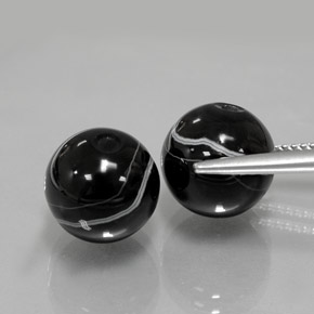 캐럿 천연 검정색 오닉스 보석, 구형 / 볼, 10.20 mm, 불투명체