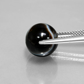 6.94캐럿 천연 검은색 오닉스, 구 / 공, 불투명체