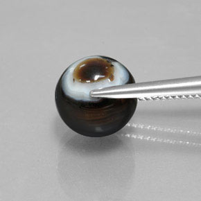6.99캐럿 천연 검정색 오닉스, 구형 / 볼, 불투명체