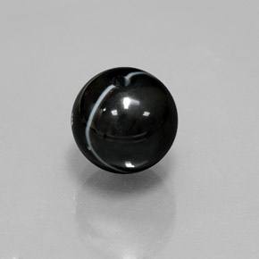 7.45캐럿 천연 검정색 오닉스, 구형 / 볼, 10.50 mm, 불투명체